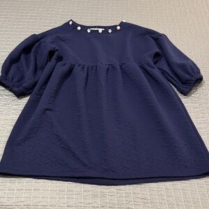 Simply Southern Navy Dress with Pearl Accents